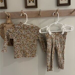 Little Co. Floral Long Sleeve Top and Leggings Set
